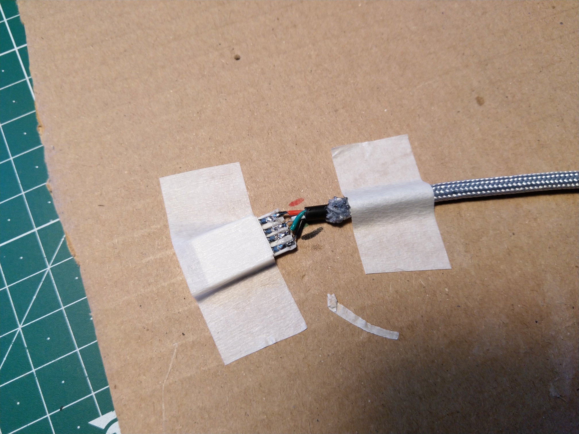 USB-A, again, don't forget to put the inner heat-shrink on the cable.